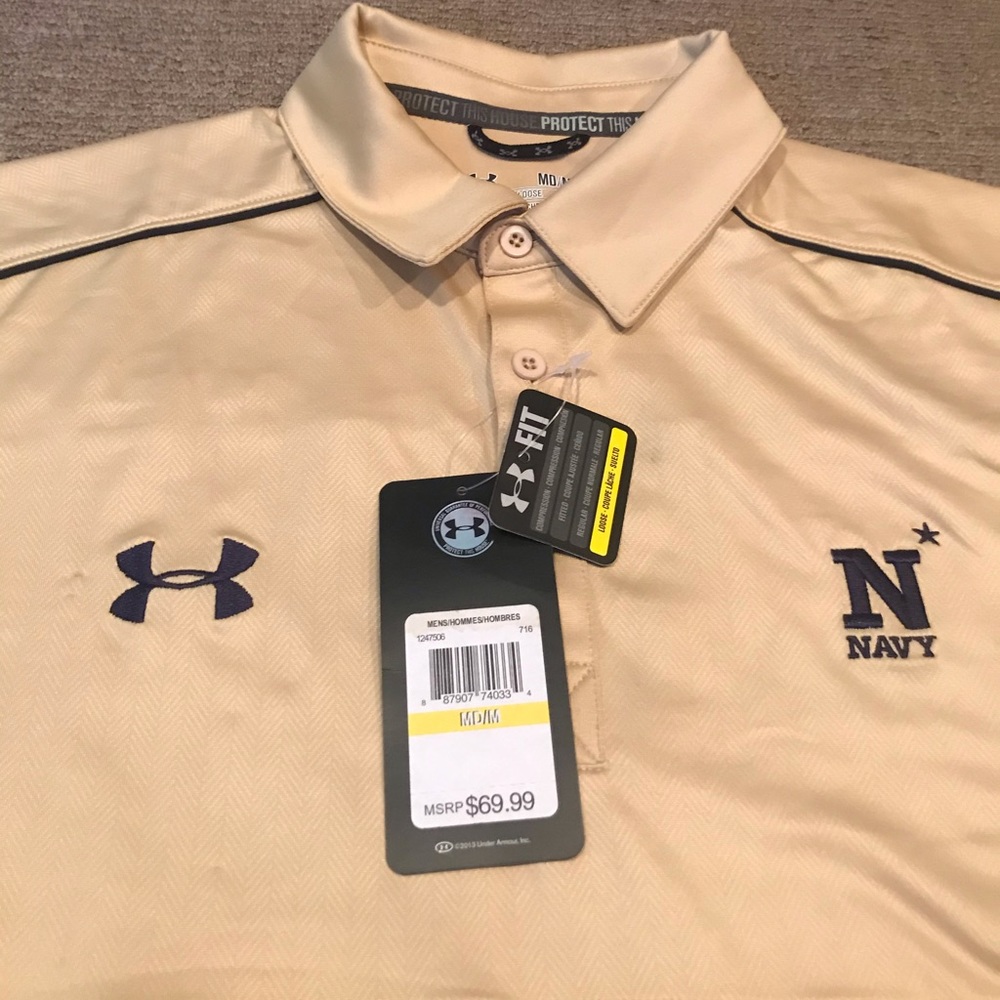 ❌SOLD❌ NWT Under Armour Naval Academy (USNA) Polo - Picture 3 of 5